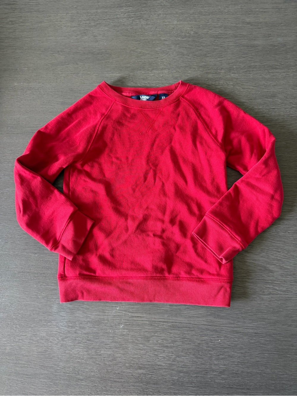 Lands' End Boys Bright Red Crewneck Sweatshirt